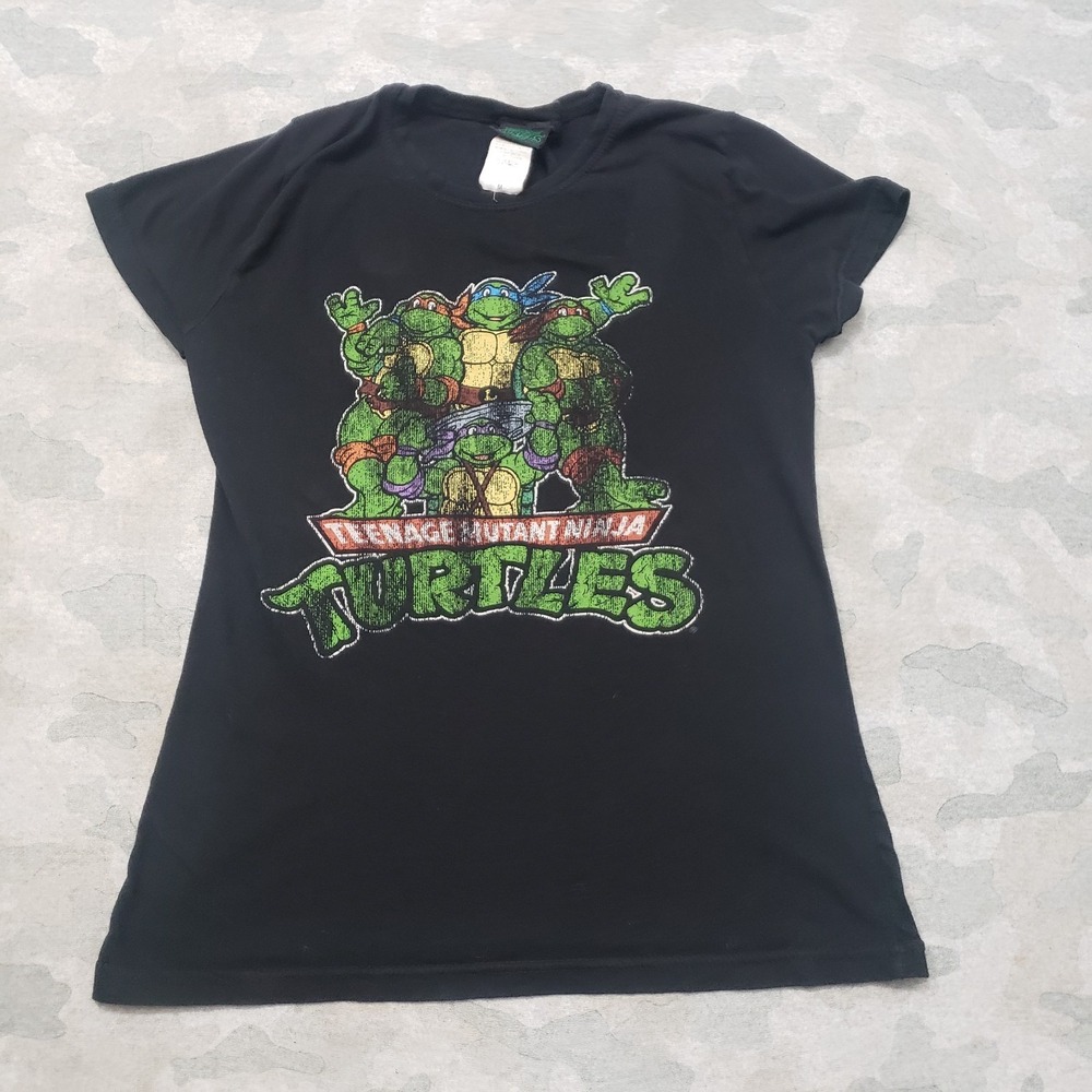 Vintage Ninja Turtles Shirt Youth Black Short Sleeve